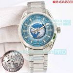 New Omega Wrist - Aqua Terra Worldtimer Summer Blue 8500 Replica Watch